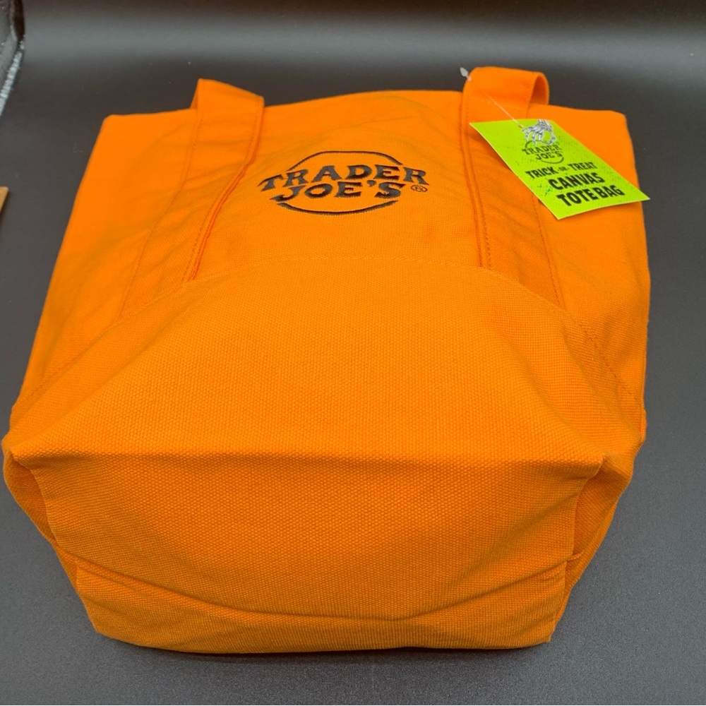 Trader Joe's Halloween Trick or Treat Orange Tote Bag - Picture 5 of 12